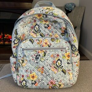 Vera Bradley Women's Signature Cotton Campus Backpack, Floating Garden